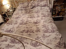 Vintage,  Style,  Toile de Jouy,  Quilt Set, Marks & Spencer, Mauve, Vgc.
