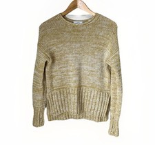 Vince Wool And Cashmere Cream Gold Marled Knit Sweater
