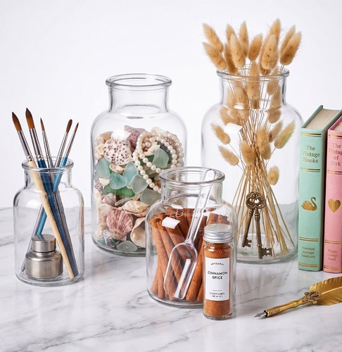 Clear glass vase jar - glass,