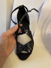Black beautiful salsa tango ballroom latin tango dance shoes UK size 5