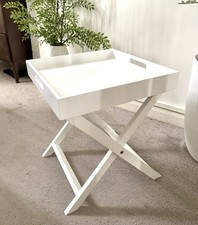 HABITAT OKEN SMALL SQUARE FOLDABLE TRAY TABLE - WHITE