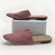 Vagabond Katlin Mules shoes Uk 7 EU 40 Pink Suede Slide Slip On Pointed Toe Flat