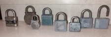 Vtg Padlocks Set/8 Germany 45mm, Eagle, 9X9, Yale Jr., Slaymaker, Chicago (2) 