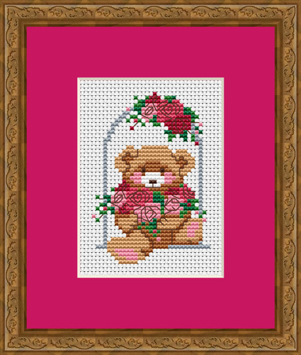 B039 teddy bear with roses - b039,
