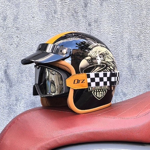 Retro semi open motorcycle - retro, semi-open