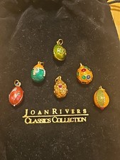 LOT OF 6 JOAN RIVERS ENAMEL FABERGE EGG STYLE CHARMS