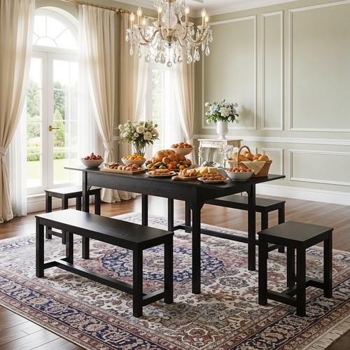 Dining table bench - bench, set
