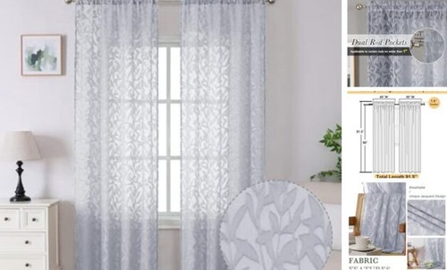 Leia sheer curtains - sheer, 90
