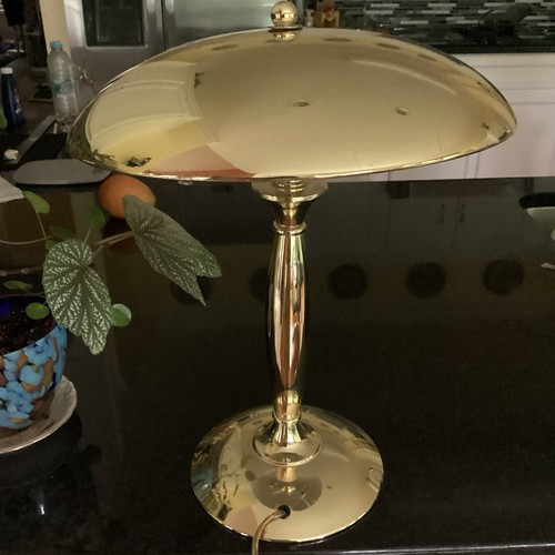 Vtg bauhaus brass desk table - vtg,