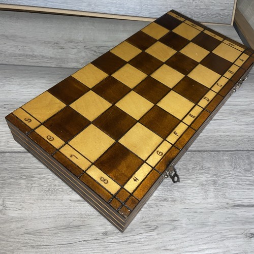 Vintage wooden folding chess - wooden,