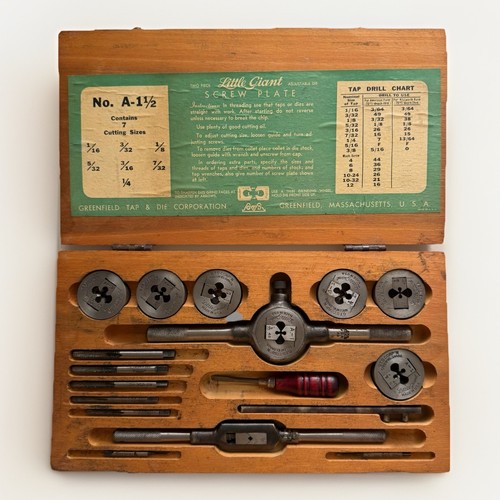 Vtg greenfield tap die - greenfield, corp