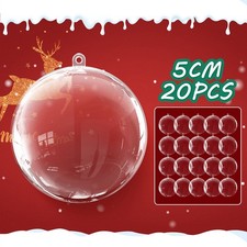 20PCS Clear Fillable Christmas Ball Baubles Decorations DIY Tree Ornaments Craft