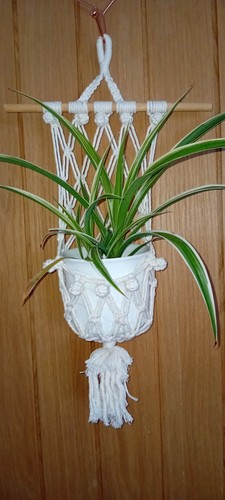 Handmade white macrame wall - white,