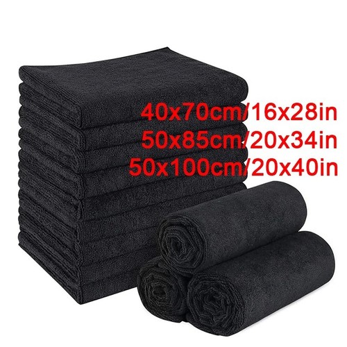 Microfiber salon towels black - microfiber,