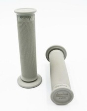 Genuine Domino Slim Full Diamond Grips in Grey for Bultaco Trials Bikes