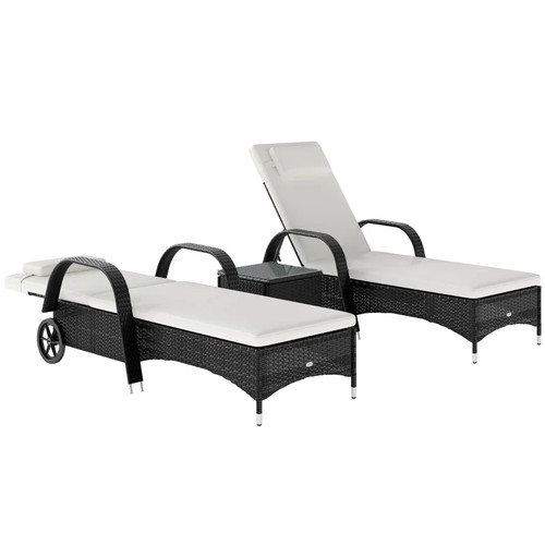 Pcs rattan lounger - 3,