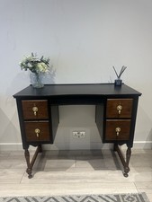 Vintage Stunning Solid Wood Desk/Dressing Table Black Liberty Satin Finish