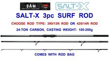NEW DAM SALT X 3pc SURF ROD 24-TON CARBON BEACHCASTER 13ft OR 14ft BEACHCASTER