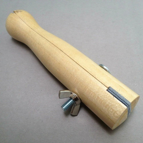 Wooden ring clamp leather jaws - leather,