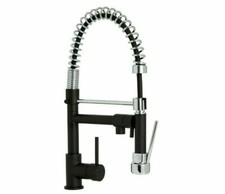 Cooke & Lewis Bilbrough Black Kitchen Side lever spring Neck Taps, Brand New