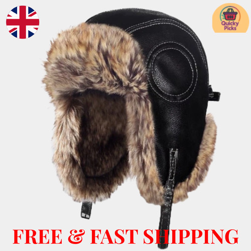 Leather ushanka trapper - hat,