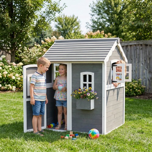 Wooden playhouse with - playhouse,