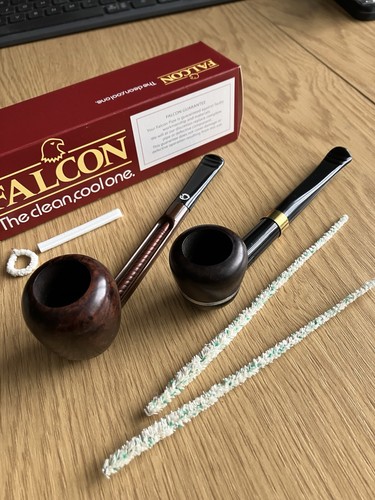 Pair falcon tobacco pipes - pair,