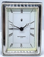 Sterling Silver Desk Alarm Clock by ARI D NORMAN, Hallmarked Sheffield 1998
