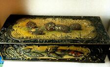 Late Victorian /Edwardian Cracker tin Walnuts/Hazlenuts embossed Design 25x11cm