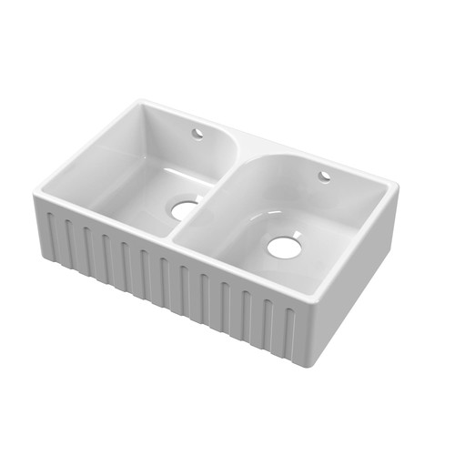 Fireclay kitchen double bowl - double,