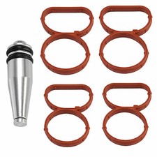 For BMW N47 2.0 Intake Swirl Flap Delete Blank Plug Bung Metal w/Manifold Gasket