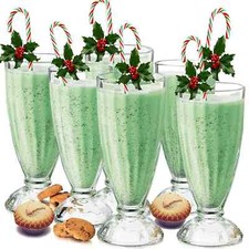 6X Milkshake Glasses Knickerbocker Glory Dessert Ice Cream Sundae American 340ml