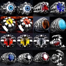 Titanium Mens Jewelry Stainless Steel Gothic Punk Men's Motorcycle Biker Rings