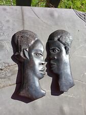 PAIR Hand Carved Ebony African