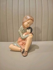Vintage Grupo Galos Eva Gali Designer Girl With Baby Porcelain Figurine Spain