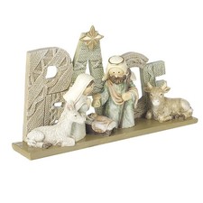 Peace Nativity Scene Resin Knitted Effect Christmas Gift