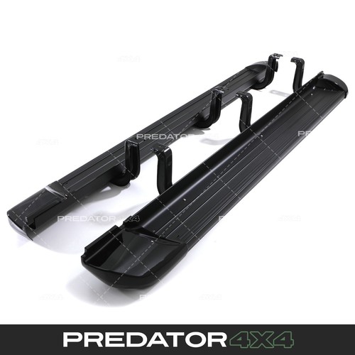 Aluminium black side steps - aluminium,