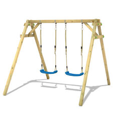 WICKEY Smart Move double swing new wooden outdoor swing-set for childeren, kids