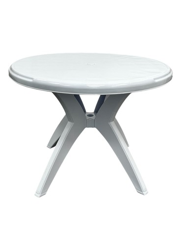 White plastic patio - plastic, table