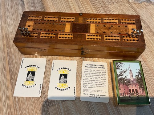 Antique cribbage box - cribbage,