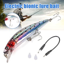 USB Rechargeable Fishing Lures LED Electric Vibrate Charging Fish Lure Bait Hook