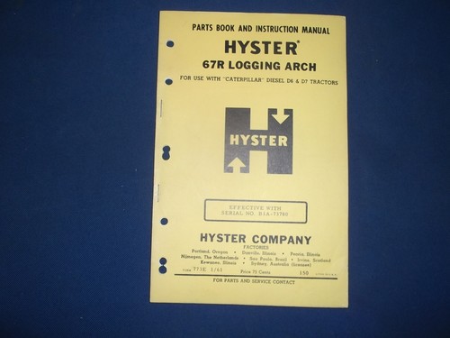Hyster 67r logging arch parts - hyster,