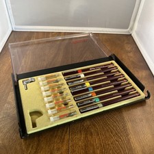 Vintage Rare Rotring Rapidograph F Set Incomplete with original Storage Case