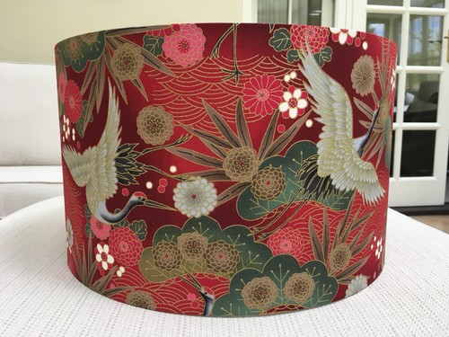 Red oriental lamp shade - oriental,