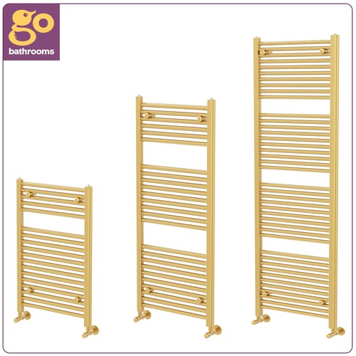 Brushed gold bathroom radiator - bathroom,