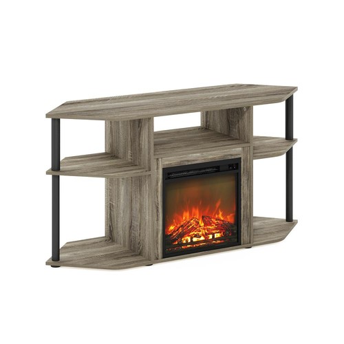 Open storage corner fireplace - open,