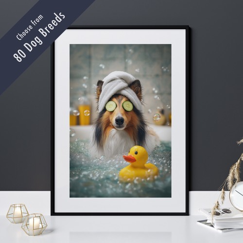 Funny dog bath - dog, in