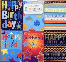 6 Boys Male Birthday Cards