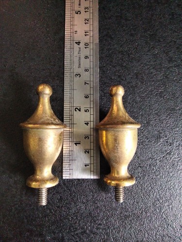 Brass fire fret finials pair - fire,