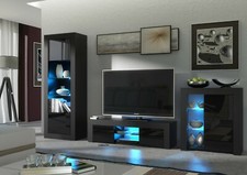 Living Room Set | Matt Body & Gloss Doors | TV Unit & Display Cabinet | Free LED